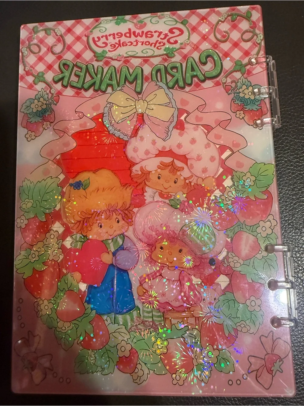 Strawberry Shortcake Card Maker Pink Glittered Folder